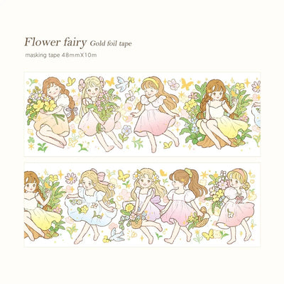 [BR01] by.rana My Flower Fairy Gold Foil Masking Tape (48mm x 10m)