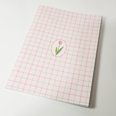 [MK02] Makota A5 Ruled Notebook (Tulip Checkered)