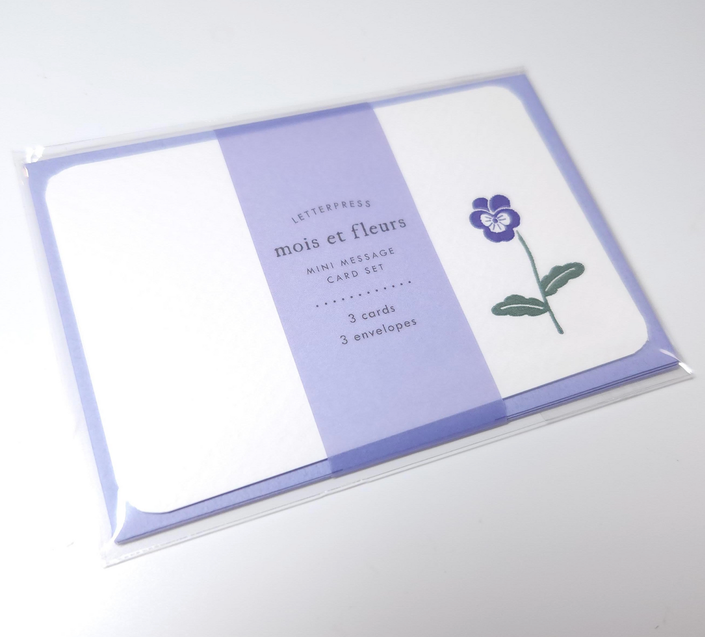 [MK07] Makota Mini Message Card Set - Purple Pansy