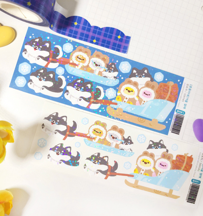 [Kong Dung House] Winter Sleigh Holographic Sticker Sheet