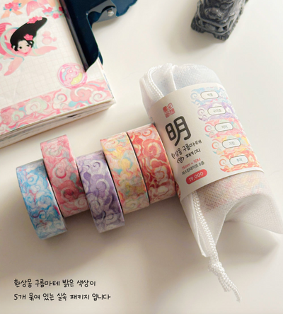 [SS04] Sik Sik in the House Fantasy Cloud 'Myung' Masking Tape Pack 15mm x 10m