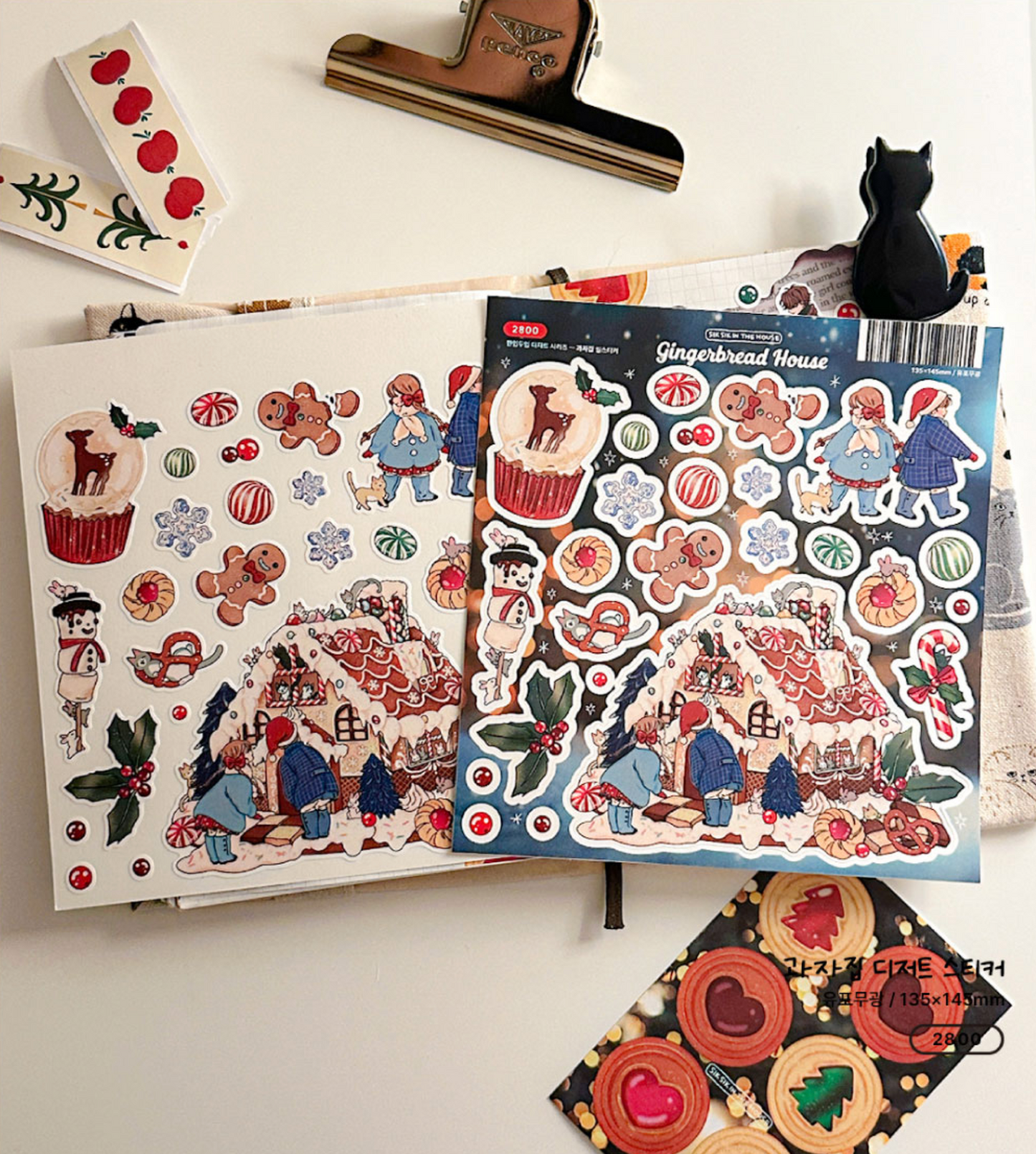 [SS02] Sik Sik in the House Dessert Illustration - Gingerbread House Sticker Sheet