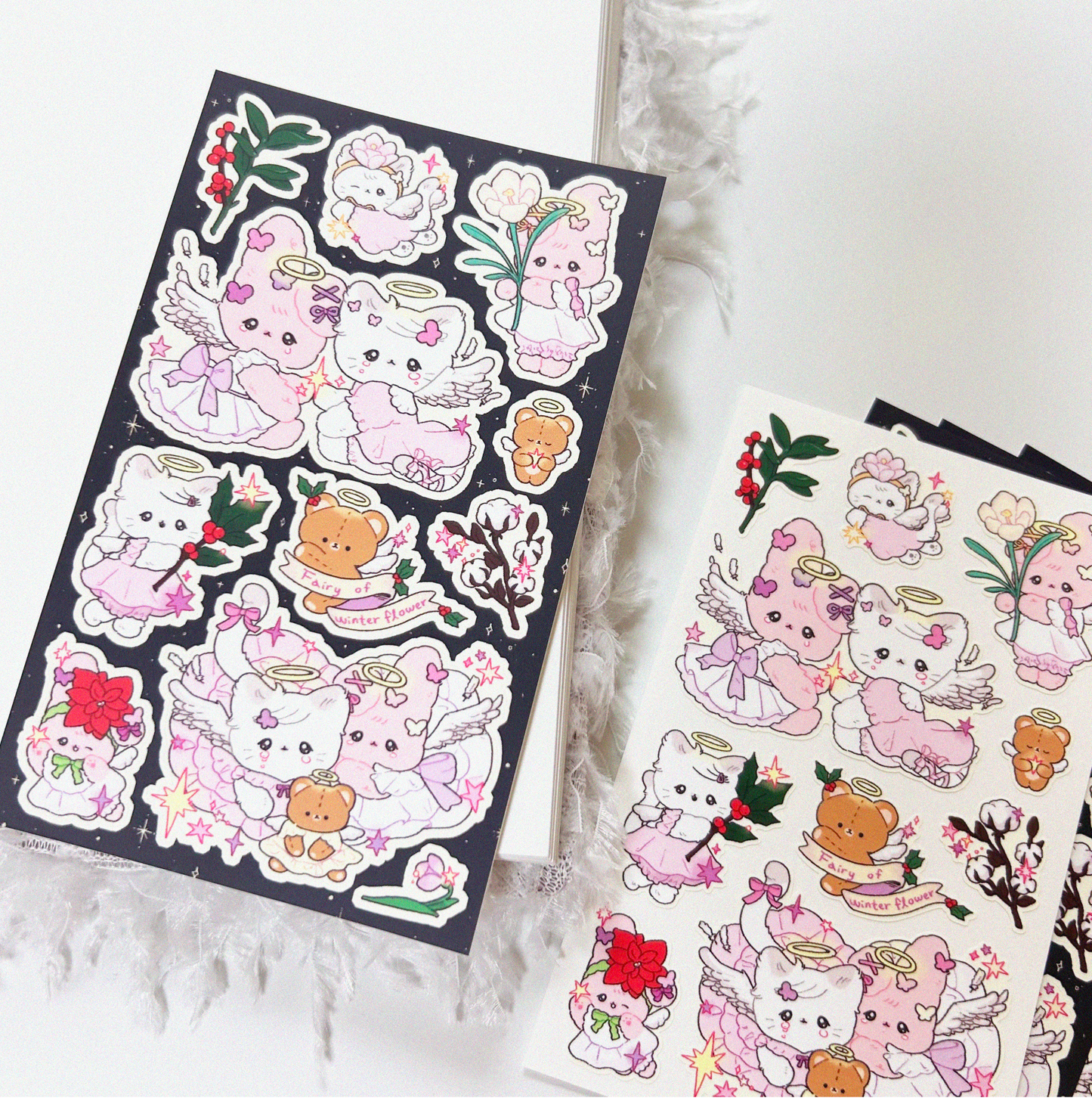 [PP02] Pompomroom Winter Flower Fairy Matte Sticker Sheet