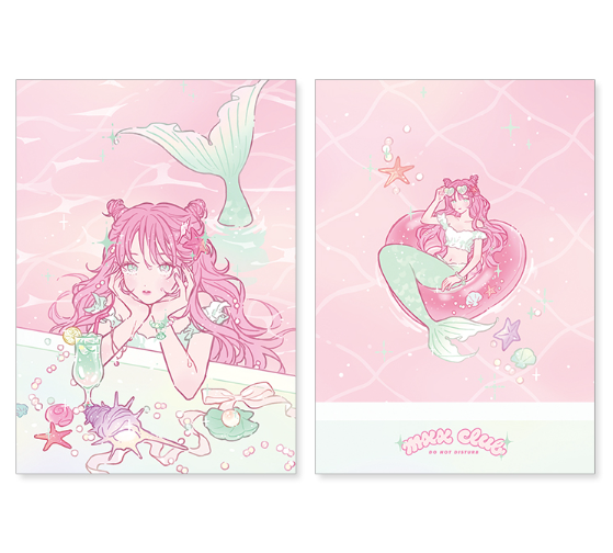 [MX33] Maxxie Club Pink Mermaid Glitter Postcard