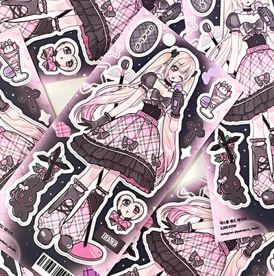 [PF34] Palmfarm Studio Deathdol Band Daisy Sticker Sheet