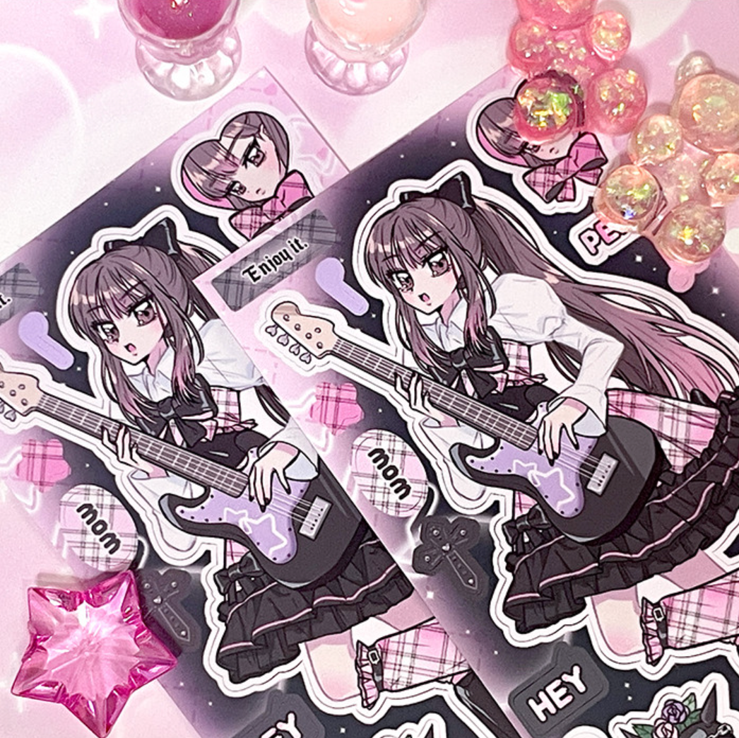 [PF36] Palmfarm Studio Deathdol Band Clover Sticker Sheet