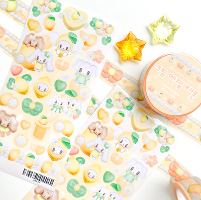 [PF63] Palmfarm Studio Angel Lemon Puppies Sticker Sheet