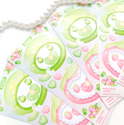 [PF64] Palmfarm Studio Cream Melon Berry Frame Sticker Sheet