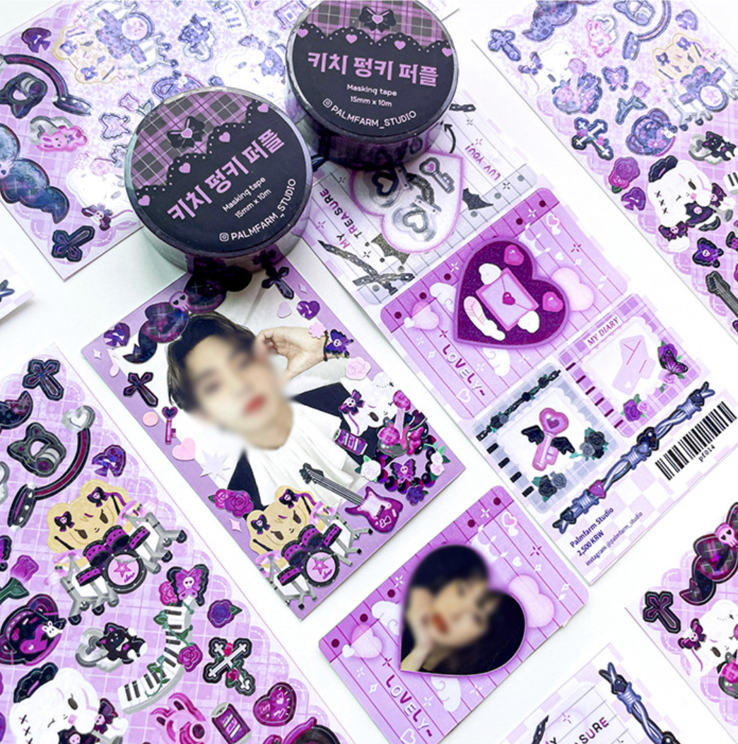 [PF67] Palmfarm Studio Secret Note Sticker Sheet (Pink/Blue/Purple)