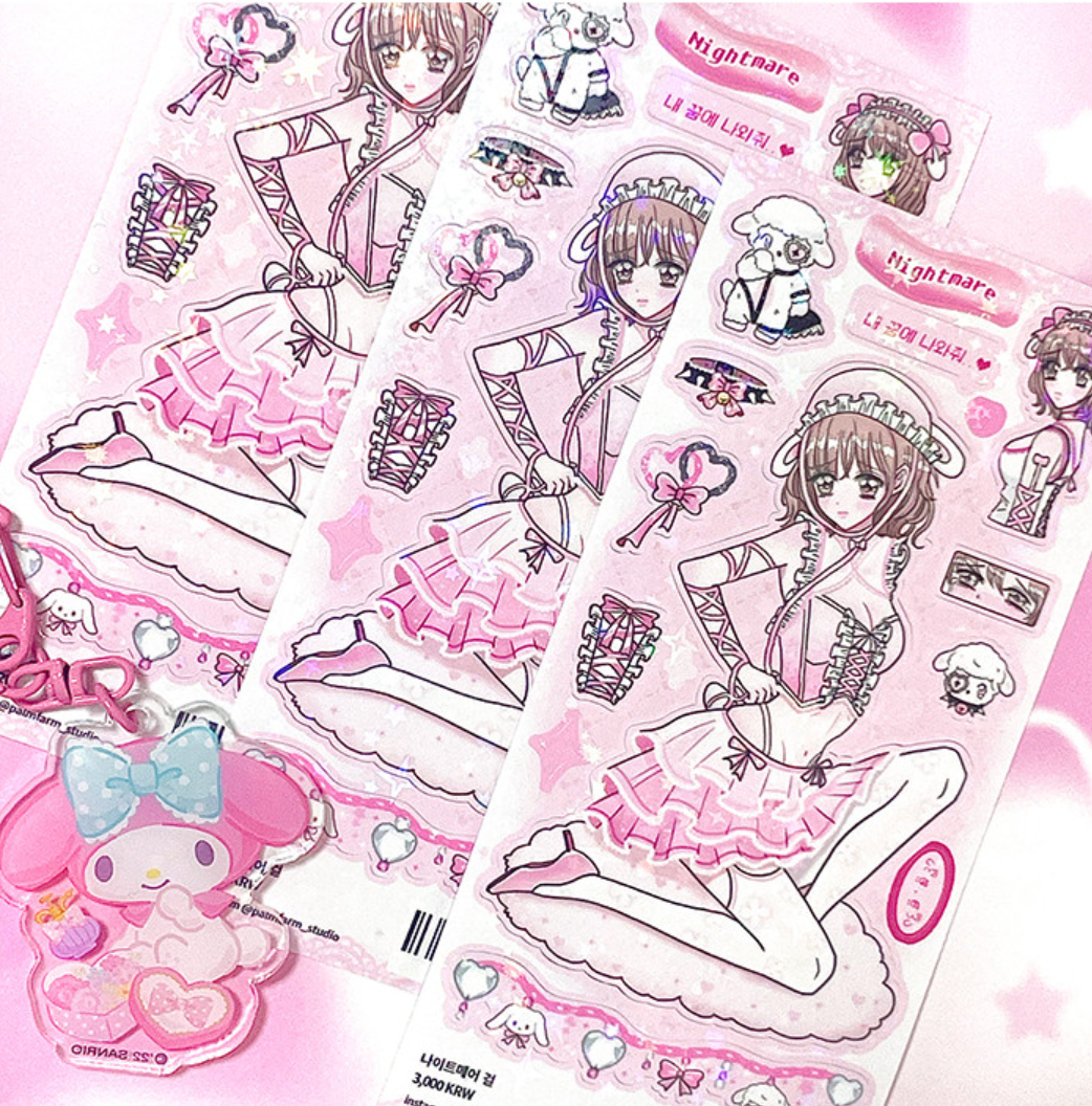 [PF09] Palmfarm Studio Nightmare Girl Sticker Sheet