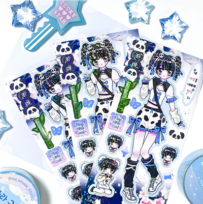 [PF26] Palmfarm Studio Panda Chipao Girl Sticker Sheet