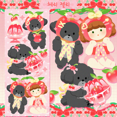 [JJ05] Jjong Studio Cherry Jelly Character Sticker Sheet