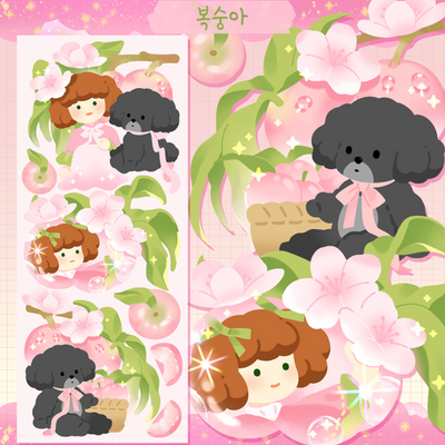 [JJ13] Jjong Studio Peach Character Sticker Sheet