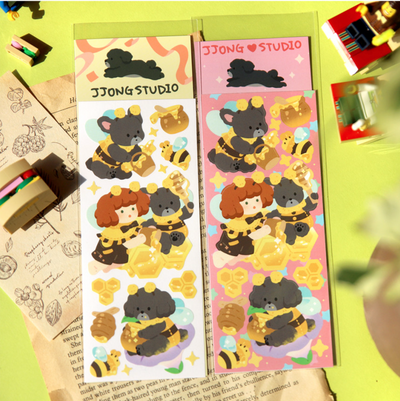 [JJ16] Jjong Studio Spring Honey Bee Sticker Sheet