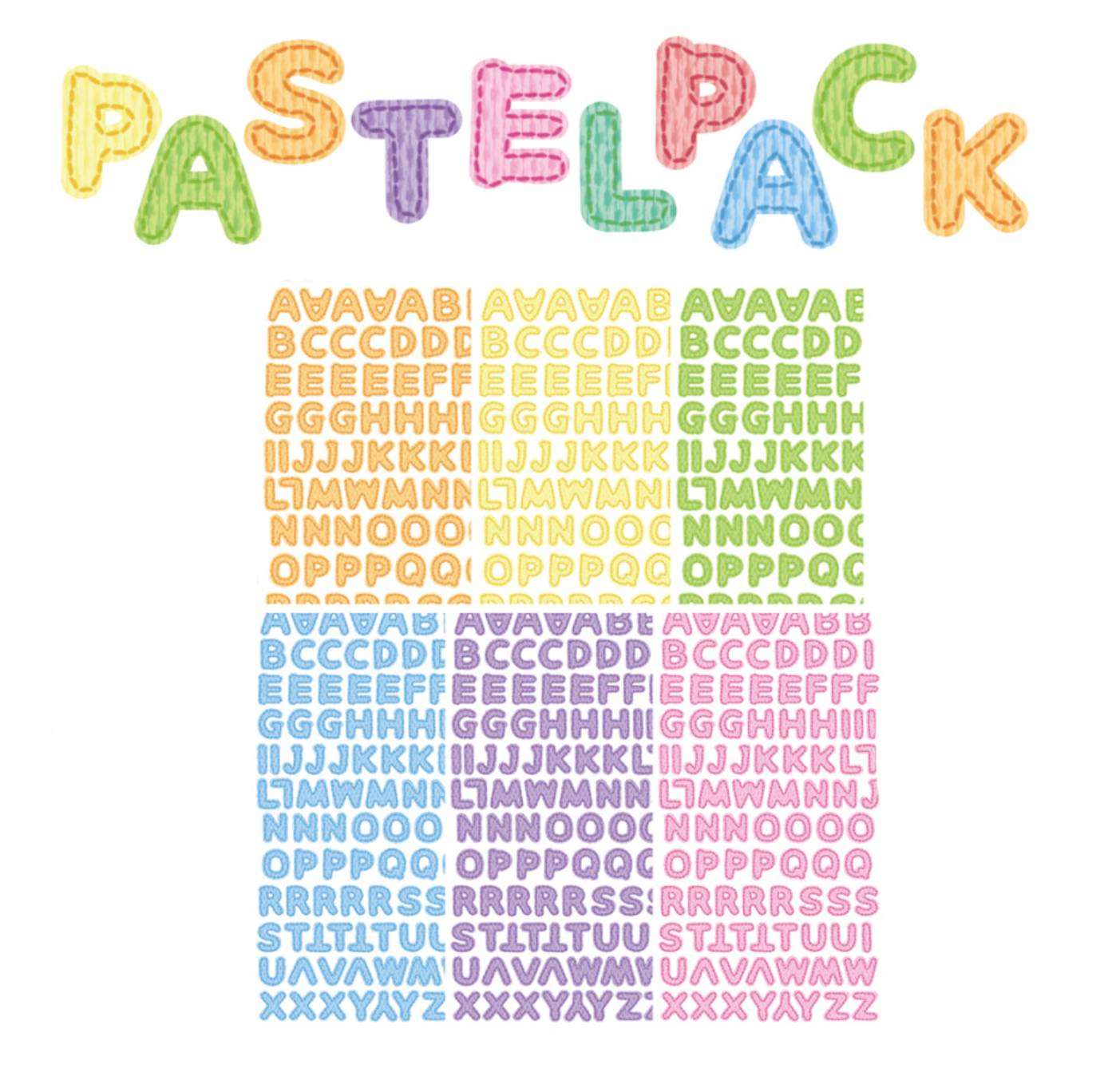 [JJ24] Jjong Studio Stitch Alphabet Sticker Sheet Set (Vivid/Pastel)