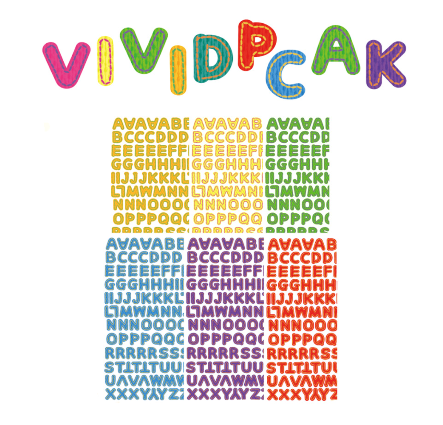 [JJ24] Jjong Studio Stitch Alphabet Sticker Sheet Set (Vivid/Pastel)