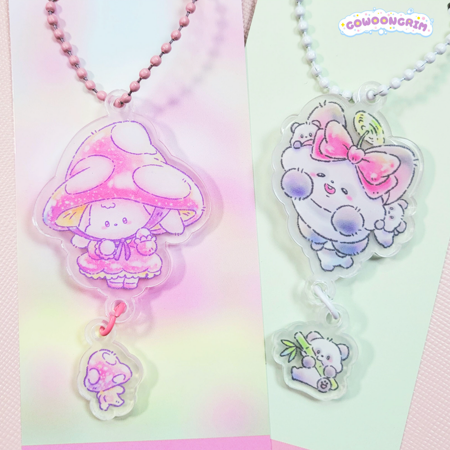 [GO19] Gowoongrim Fairy Acrylic Keyring (Mushroom/Panda)