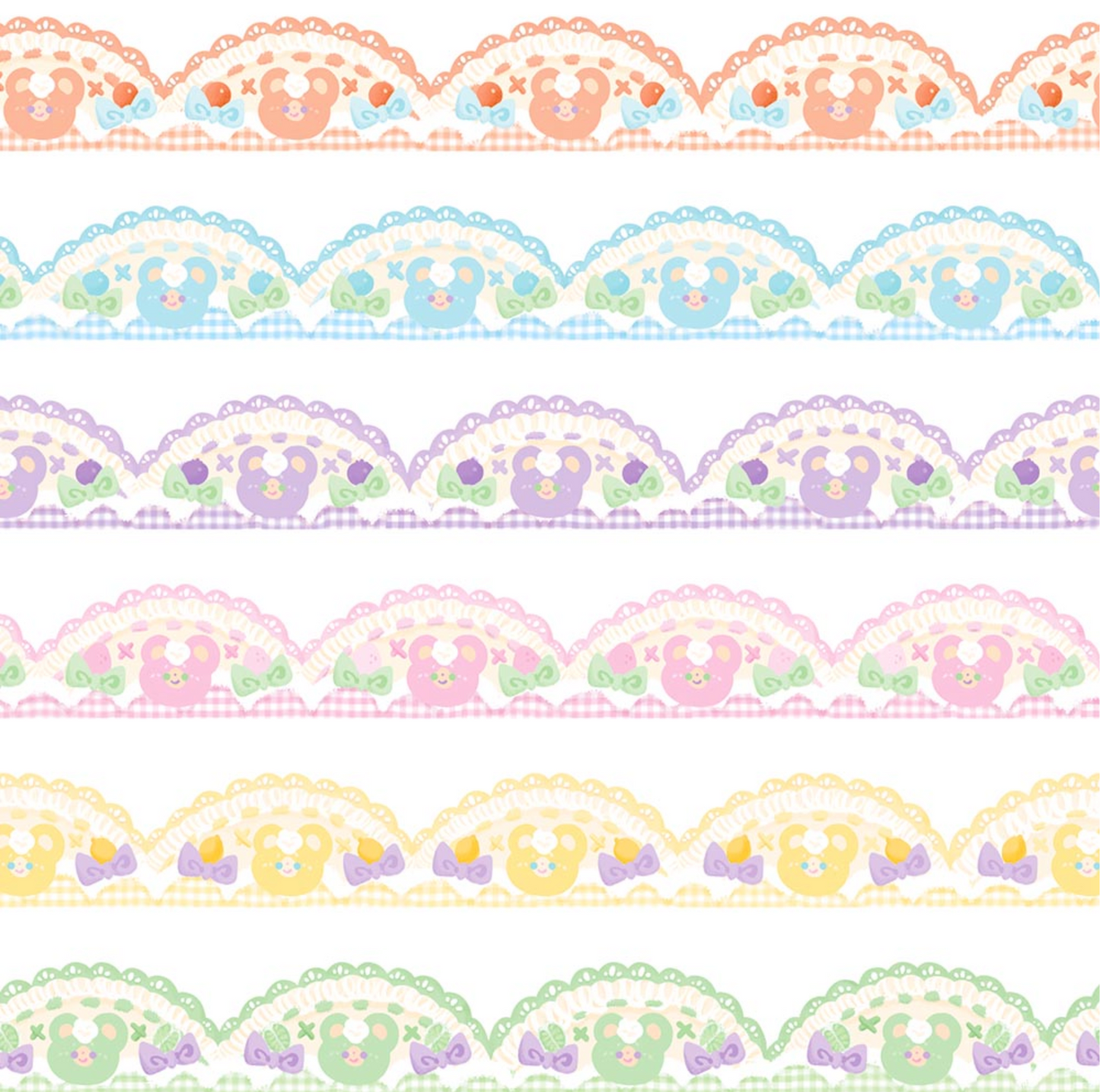 [FT19] Fantafore Zom-bear Plaid Lace Masking Tape 20mm x 5m (options)