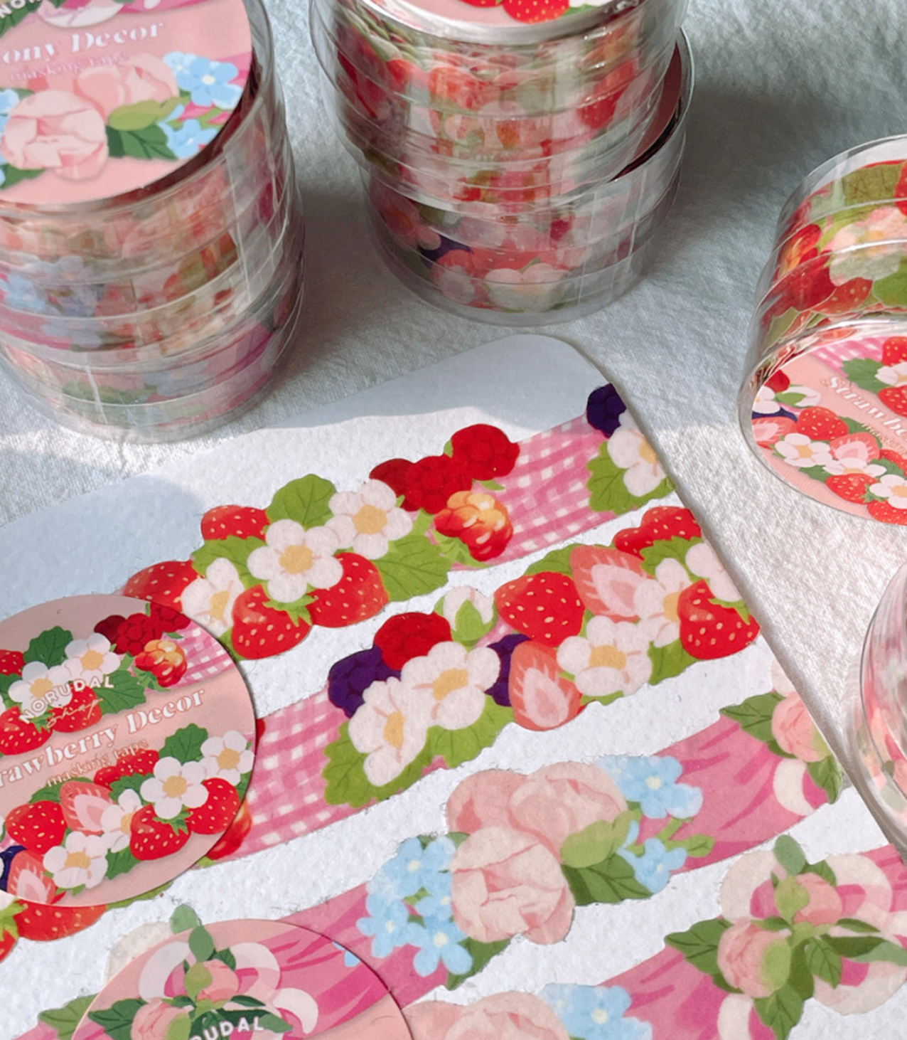 [NR02] Norudal Shop Flower Deco Die-cut Masking Tape 25mm x 5m