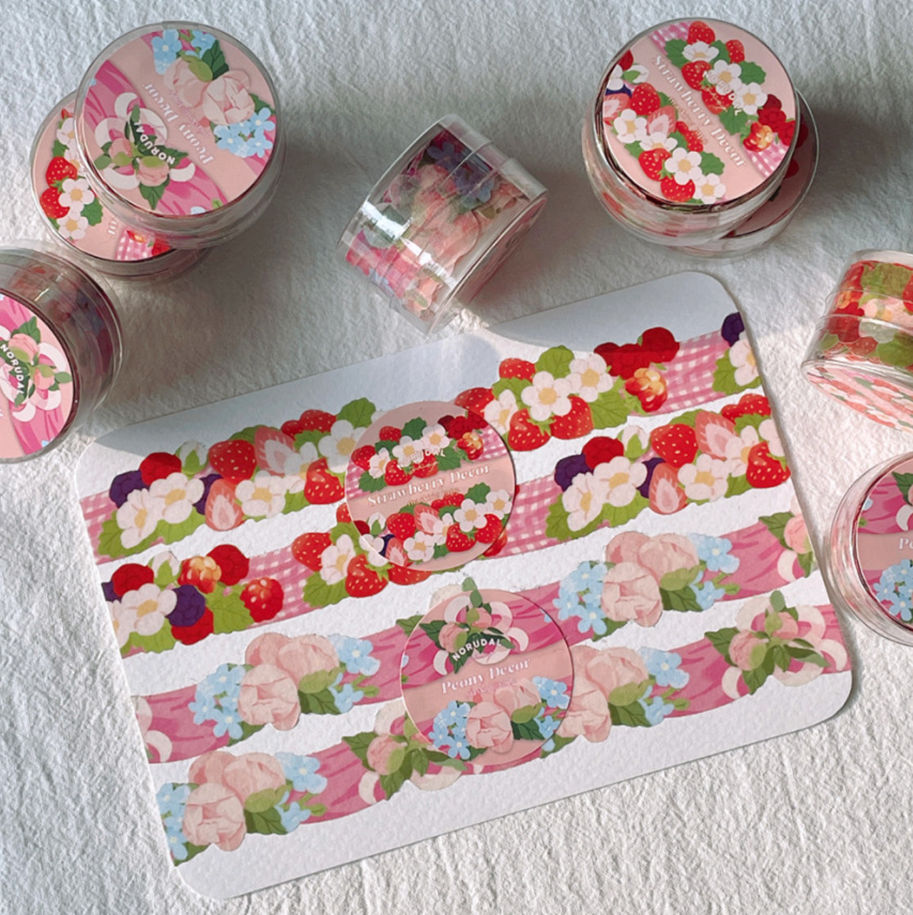 [NR02] Norudal Shop Flower Deco Die-cut Masking Tape 25mm x 5m