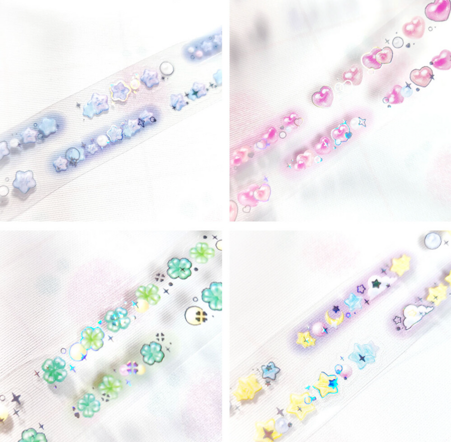 [GO24] Gowoongrim 3D Hologram Mini Beads Kisscut Masking Tape (Set/Singles)