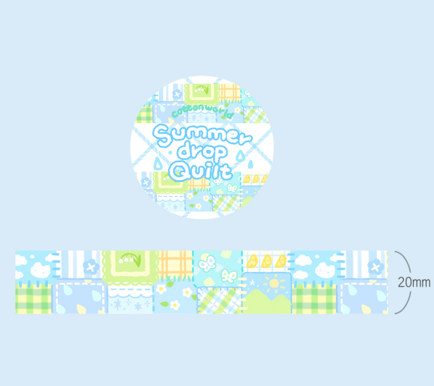 [CW21] Cotton World Summer Drop Quilt Masking Tape 20mm x 10m