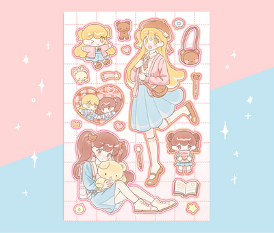 [CW33] Cotton World Teddy School Sticker Sheet