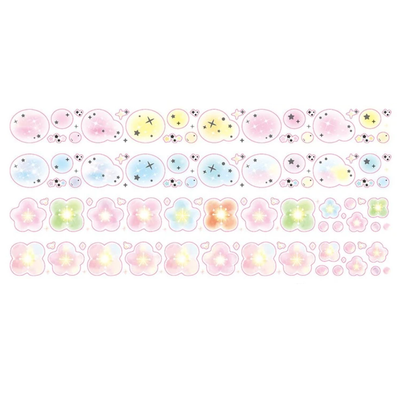 [PK01] Pinkrue Blur & Flowers Kisscut Masking Tape 25mm x 5m (Set/Singles)