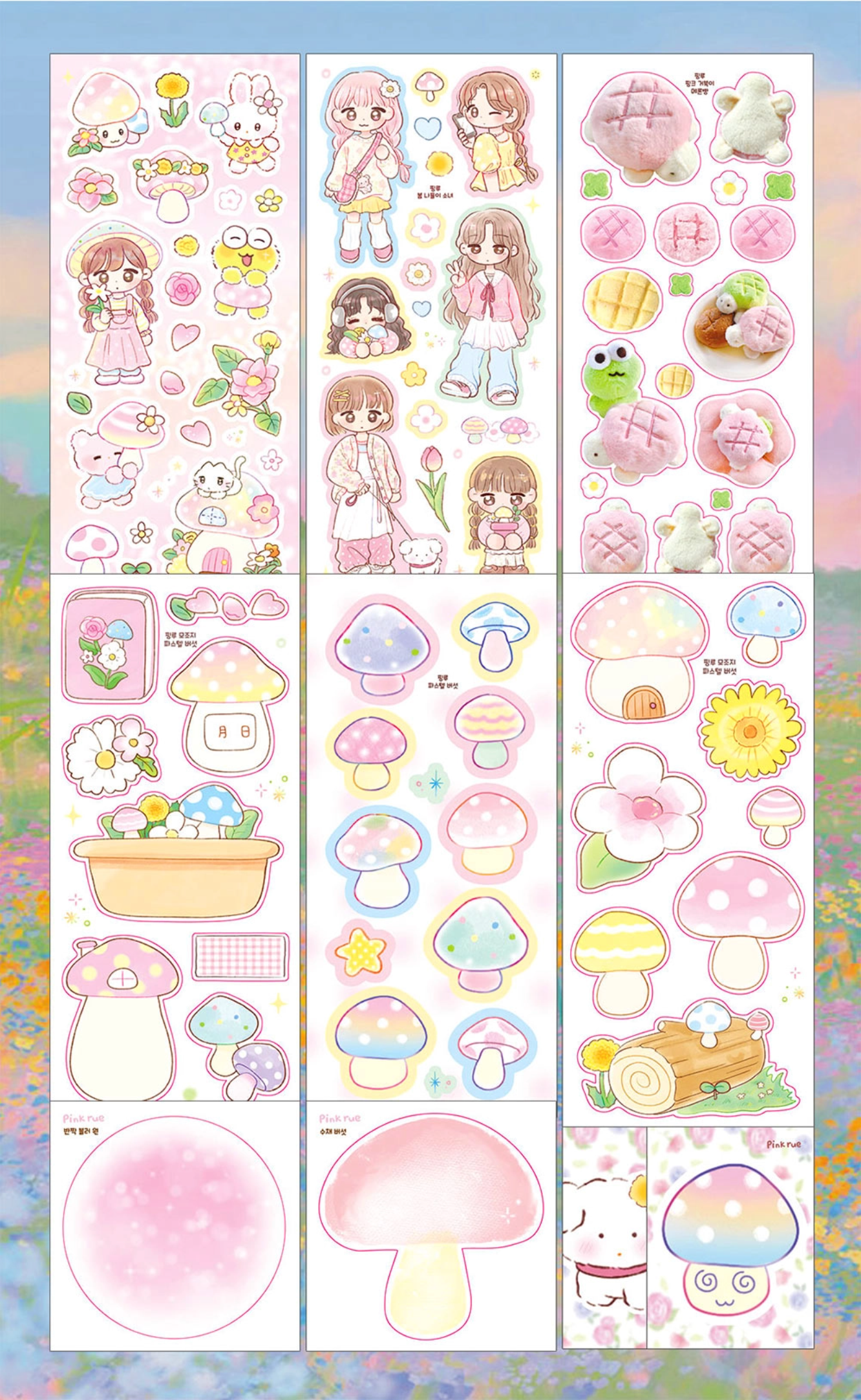 [PK18] Pinkrue Spring & Mushroom Sticker Pack (Singles/Pack)