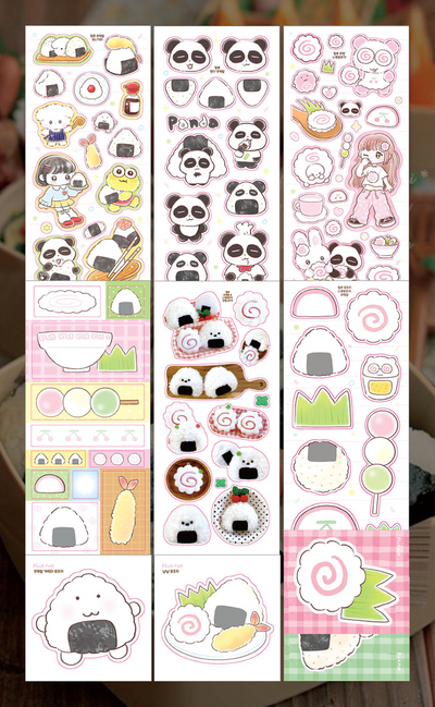 [PK13] Pinkrue Onigiri & Narutomaki Sticker Pack (Singles/Pack)