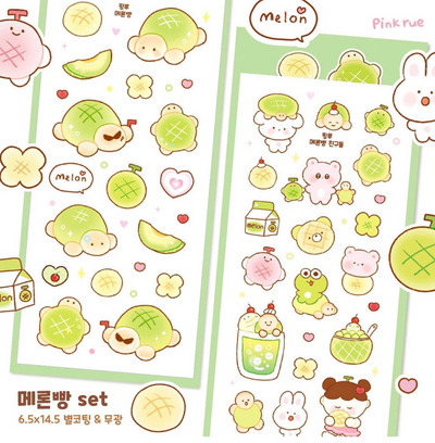 [PK10] Pinkrue Melon Bread Sticker Sheet Set