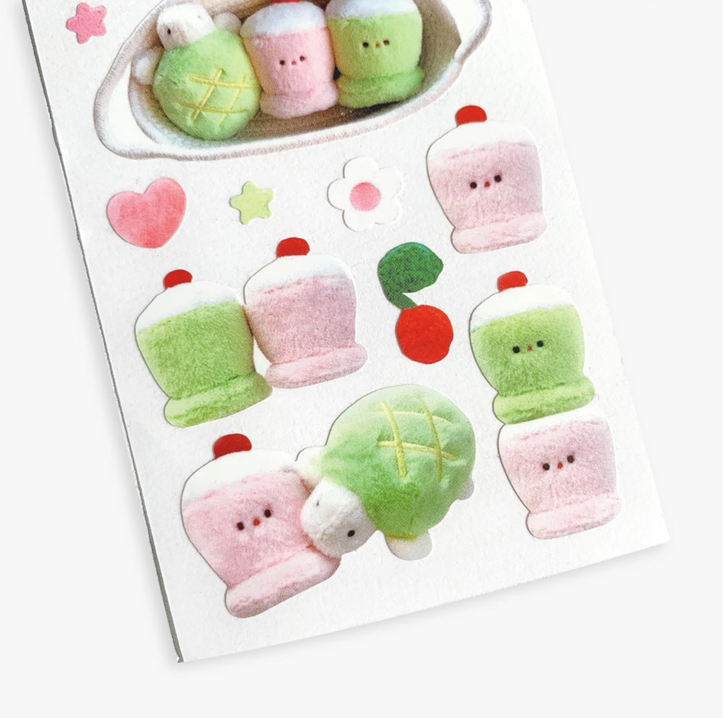 [PK11] Pinkrue Melon Turtle Toy & Soda Toy Sticker