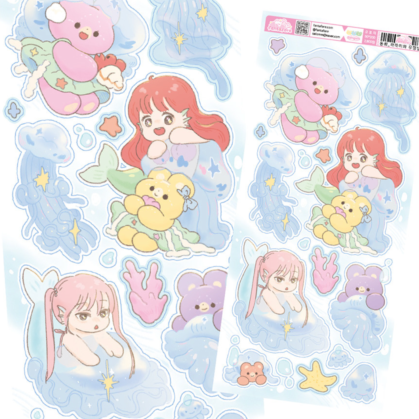 [FT28] Fantafore Siren and Jellyfish Sticker Pack (Single/Pack)