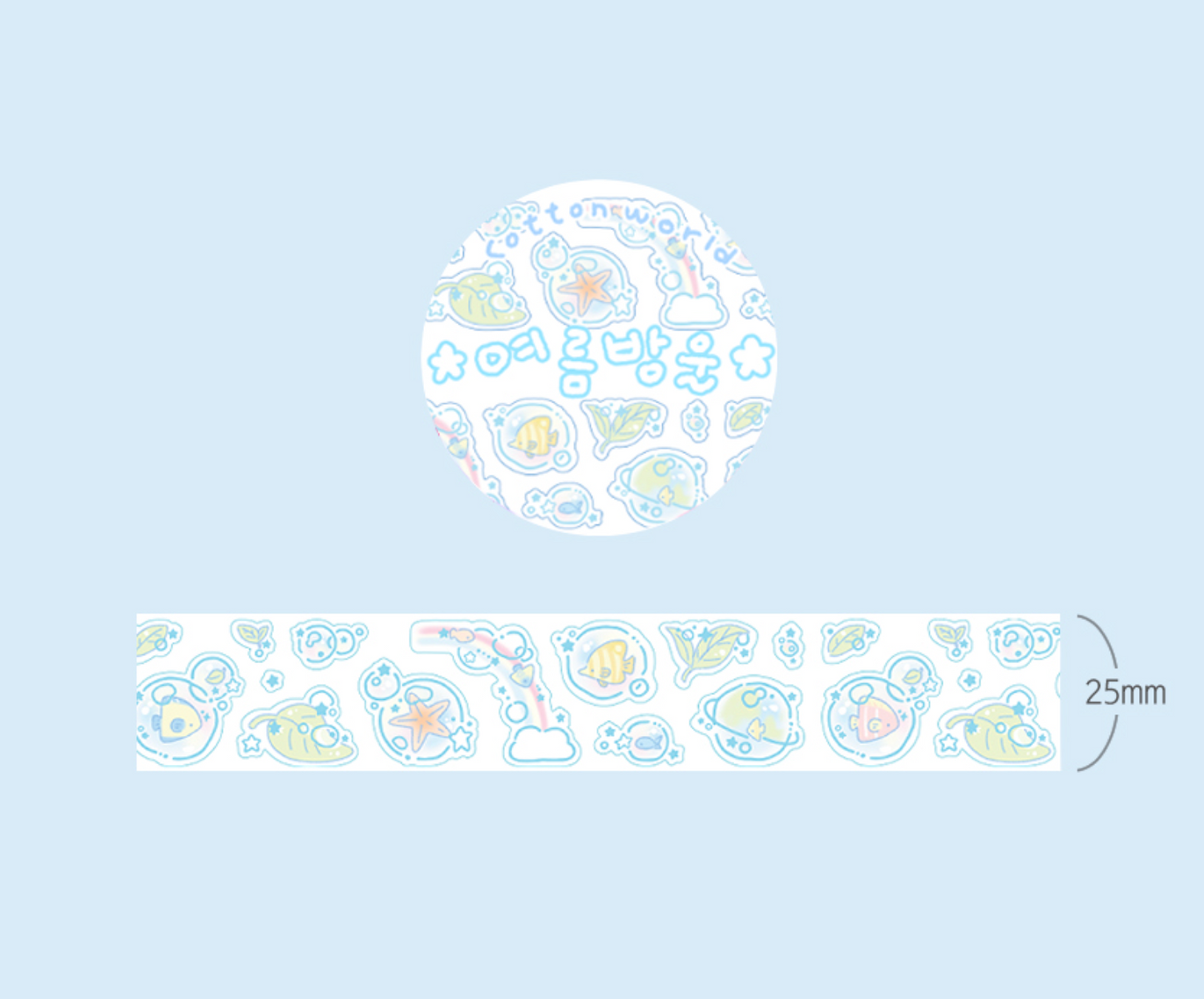 [CW51] Cotton World Summer Bubble Kisscut Masking Tape 30mm x 5m