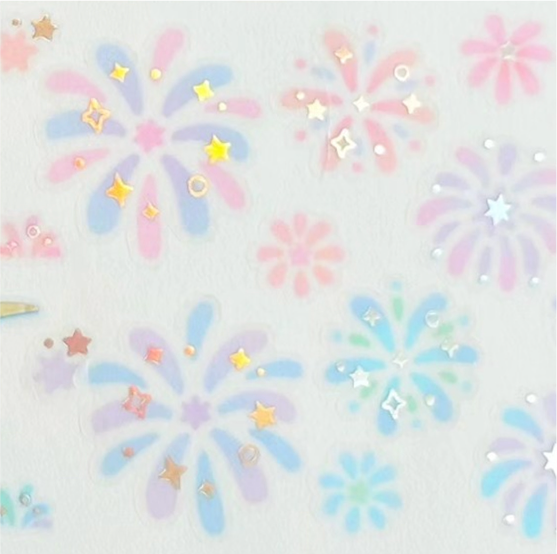 [CW50] Dreamy Fireworks Holographic Kisscut Masking Tape 30mm x 5m