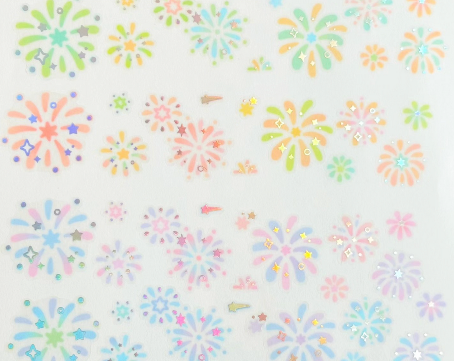 [CW50] Dreamy Fireworks Holographic Kisscut Masking Tape 30mm x 5m