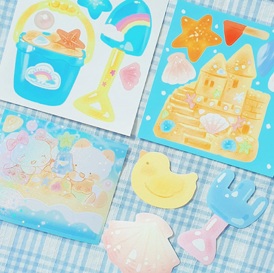 [CW38] Cotton World Sand Playtime Mini Sticker Pack