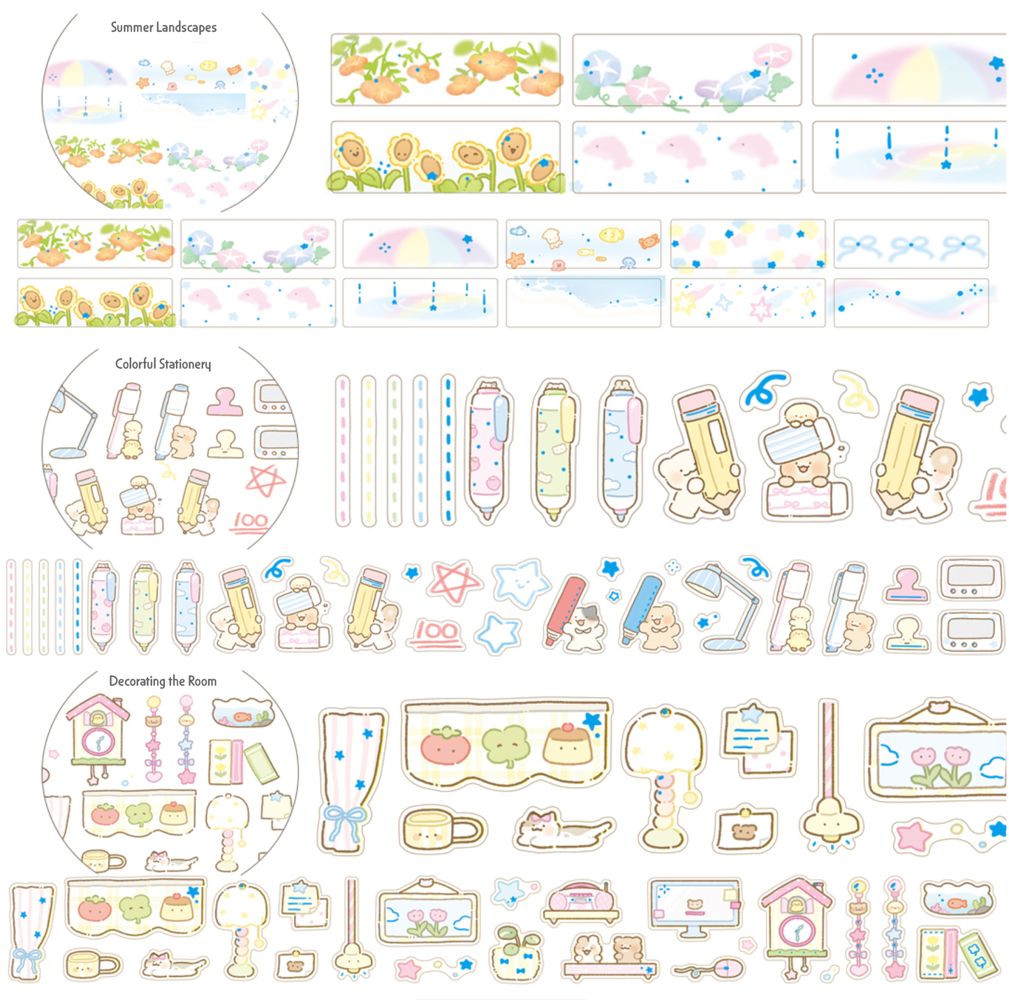 [SY27] Syomsyom Summer Kisscut Masking Tape 30mm x 5m (options)