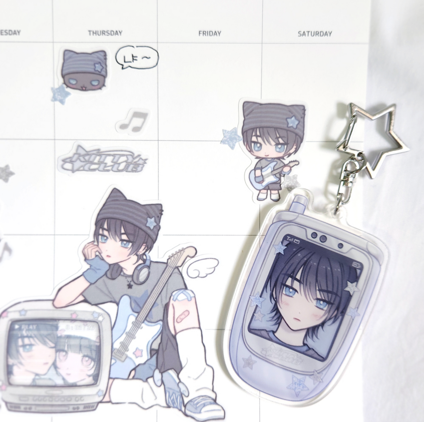 [MX37] Maxxie Club Kitty Club Double Sided Acrylic Keyring