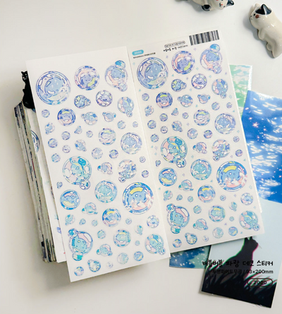 [SS25] Sik Sik in the House Bubble Bubble Blue Sticker Sheet