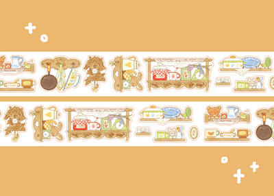 [CW58] NEW Cotton World Autumn Shelf Kisscut Masking Tape 35mm x 5m