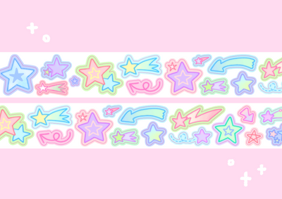 [CW64] NEW Cotton World Milky Star Kisscut Masking Tape 30mm x 5m