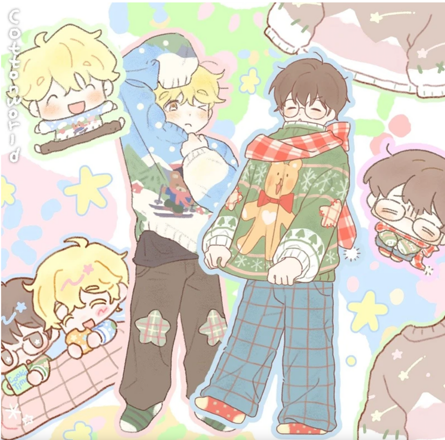 [CW69] Cotton World Ugly Sweater Glitter Sticker Pack