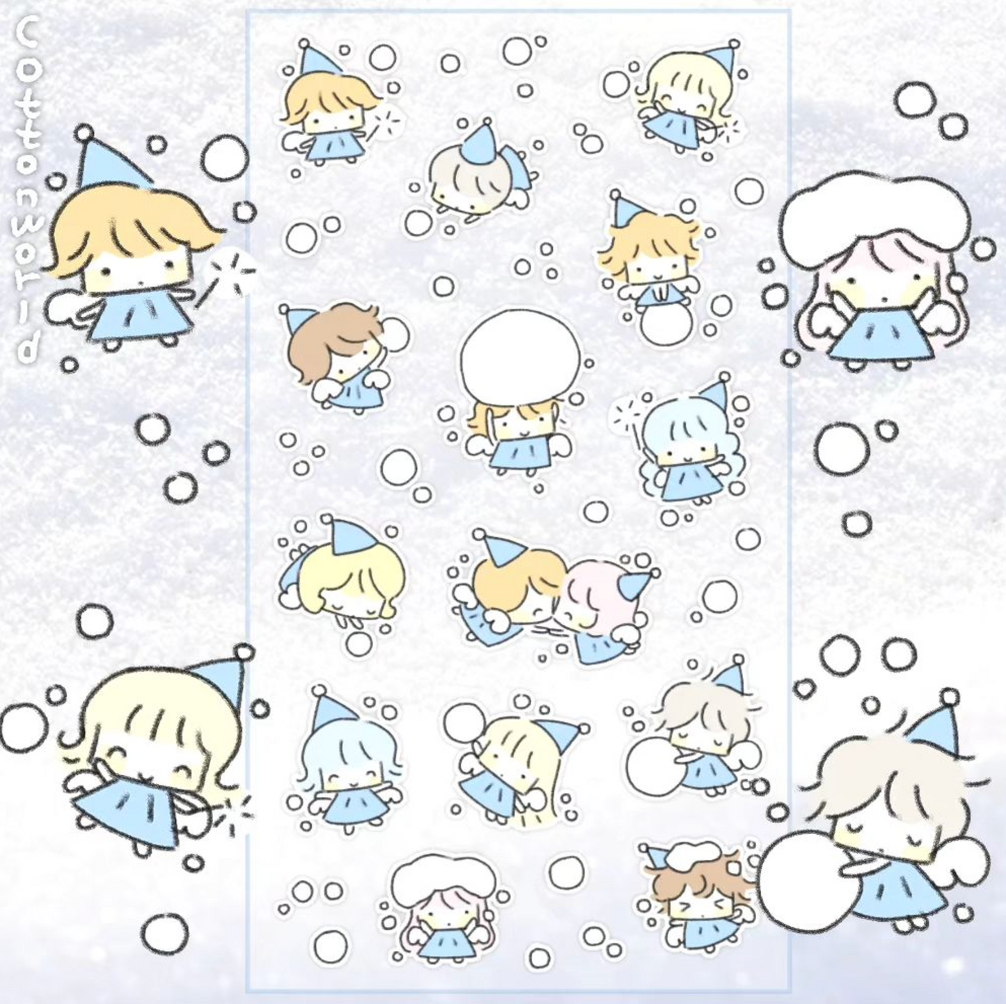 [CW72] Cotton World Snow Fairy Sticker Sheet