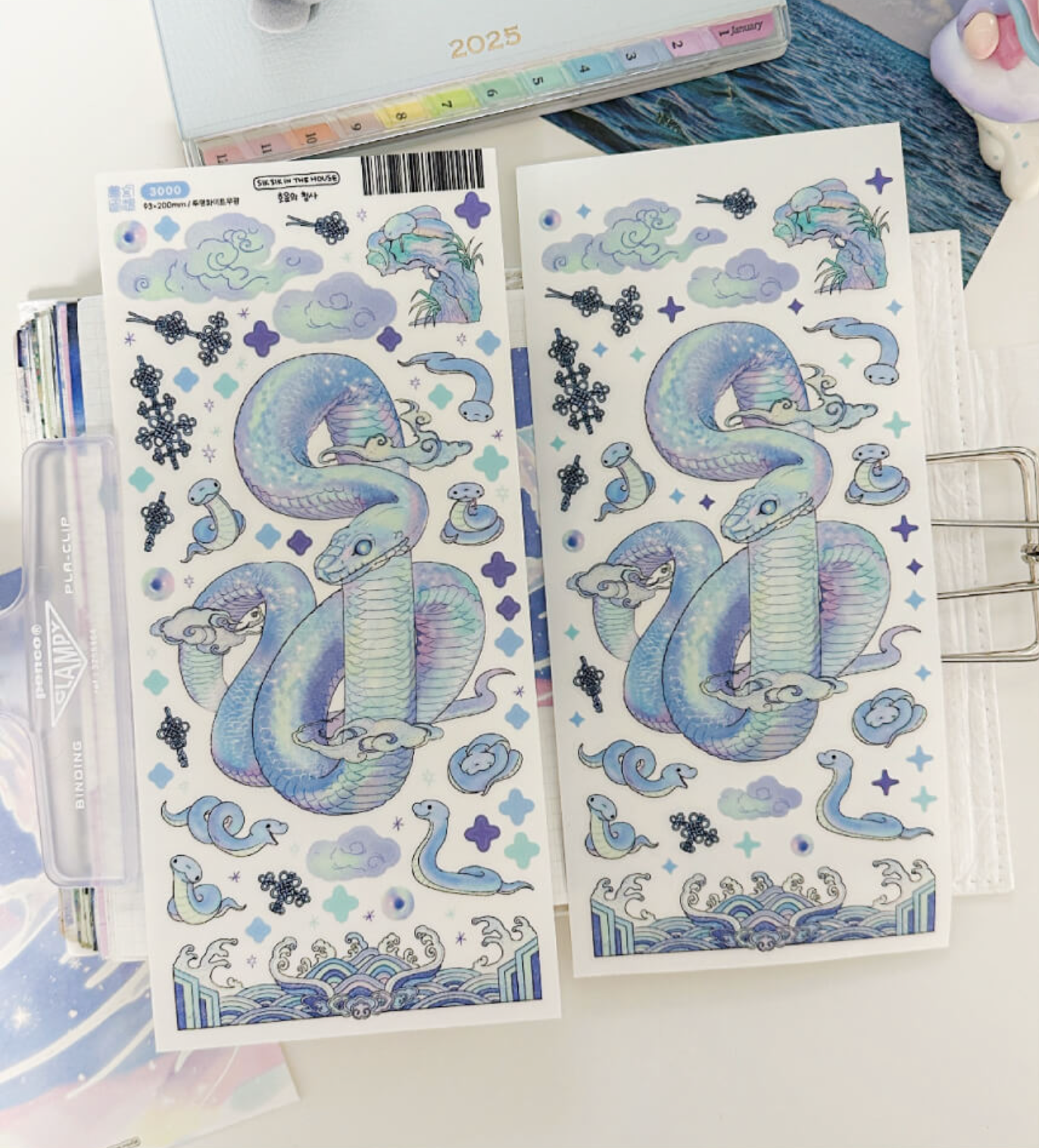 [SS39] NEW Sik Sik in the Fantasy Dream House Good Fortune Blue Snake Sticker Sheet