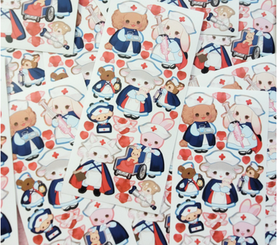 [SO32] NEW Somsomsoso Little Nurses Sticker Sheet