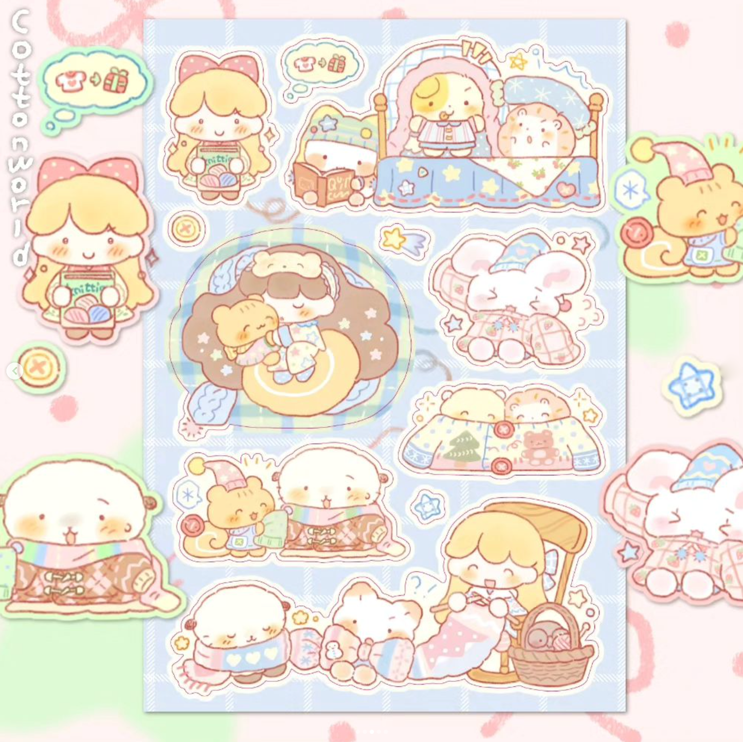 [CW77] NEW Cotton World One Winter Day Sticker Pack (Singles/Pack)