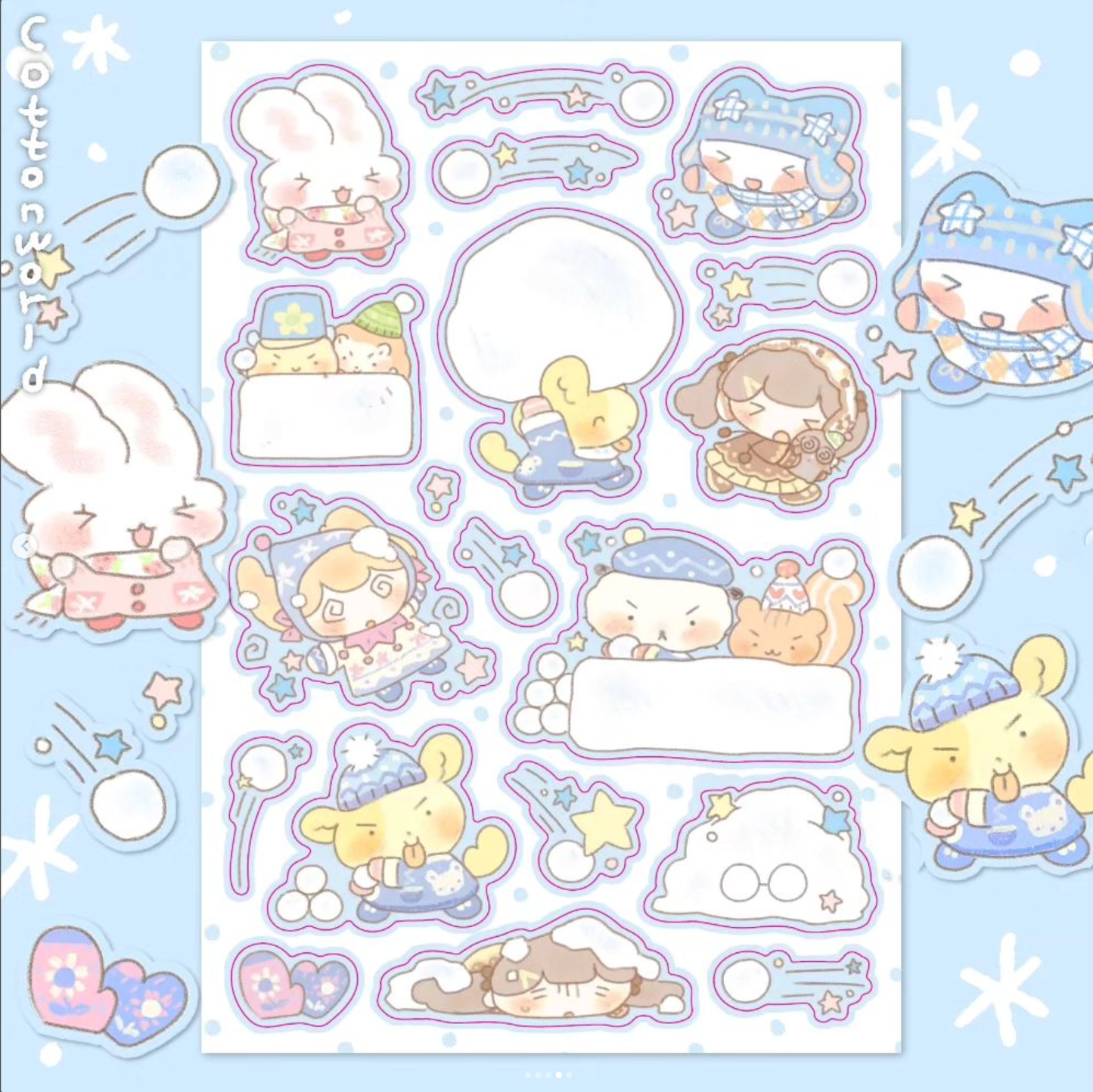 [CW77] NEW Cotton World One Winter Day Sticker Pack (Singles/Pack)