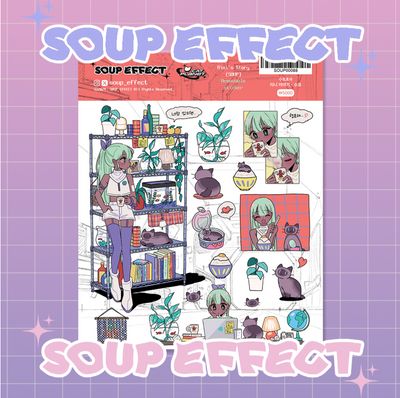 [SE01] NEW Soup Effect Rini's Story 'Soup' Sticker Sheet