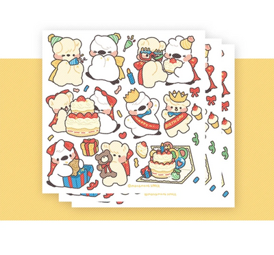 [MM27] Mong Mong Space Birthday Pinu Self-cut Sticker Pack